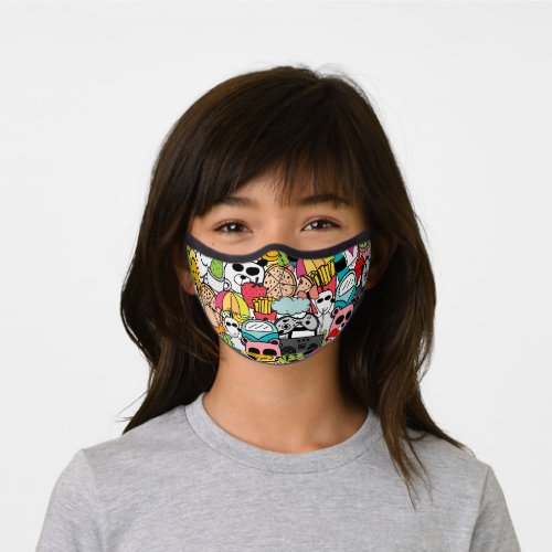 Cute Doodle Cartoon Characters Premium Face Mask