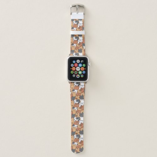 Cute Doodle Cat Pattern Apple Watch Band