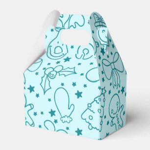 Cute Doodle Christmas Pattern Favor Boxes