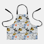 Cute Doodle Dog Pattern Apron