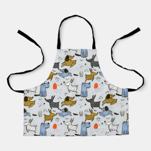 Cute Doodle Dog Pattern Apron