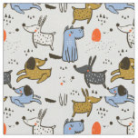 Cute Doodle Dog Pattern Fabric