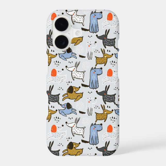 Cute Doodle Dog Pattern iPhone Case (Back)