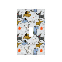 Cute Doodle Dog Pattern Light Switch Cover