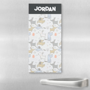 Cute Doodle Dog Pattern Magnetic Notepad
