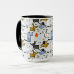 Cute Doodle Dog Pattern Mug
