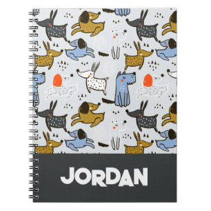 Cute Doodle Dog Pattern Notebook