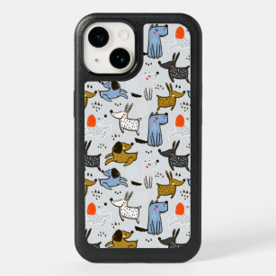 Cute Doodle Dog Pattern OtterBox iPhone 14 Case