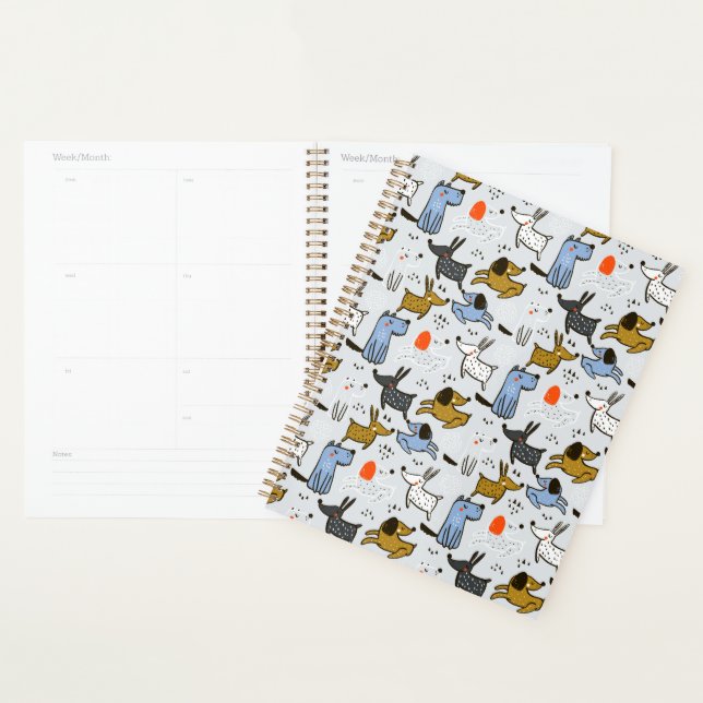 Cute Doodle Dog Pattern Planner (Display)