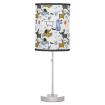 Cute Doodle Dog Pattern Table Lamp