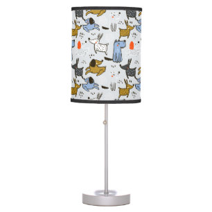 Cute Doodle Dog Pattern Table Lamp