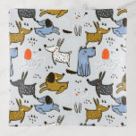 Cute Doodle Dog Pattern Trinket Tray
