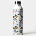 Cute Doodle Dog Pattern Water Bottle