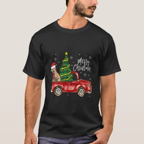 Cute Doodle Dog Truck Merry Christmas Dog Lover Xm T_Shirt