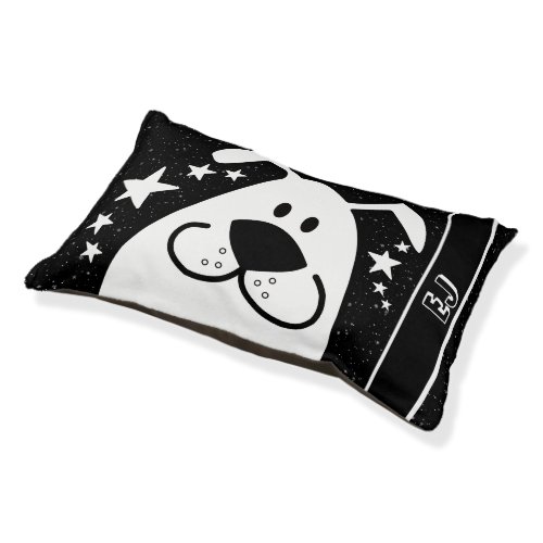 Cute Doodle Dog with stars custom name Pet Bed