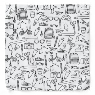 Cute Doodle Drawings Bandana