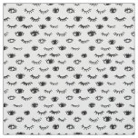 Cute Doodle Eyelash Pattern Fabric