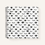 Cute Doodle Eyelash Pattern Notebook