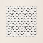 Cute Doodle Eyelash Pattern Scarf