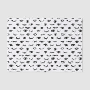 Cute Doodle Eyelash Pattern Tissue Paper