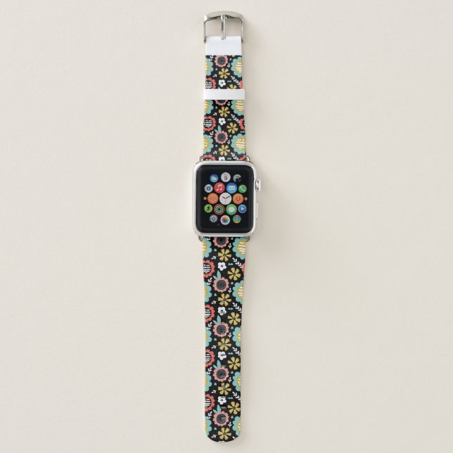 Cute Doodle Flower Garden Apple Watch Band (Front)