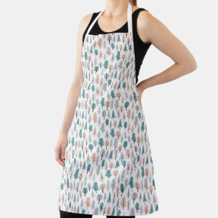 Cute Doodle Forest Pattern Apron