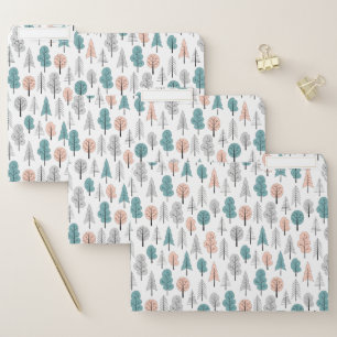 Cute Doodle Forest Pattern File Folder