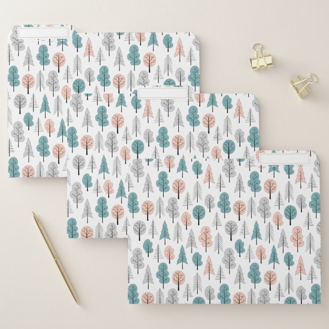 Cute Doodle Forest Pattern File Folder (Set)