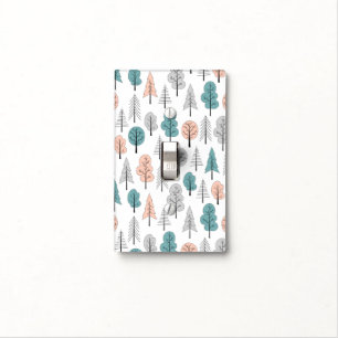 Cute Doodle Forest Pattern Light Switch Cover