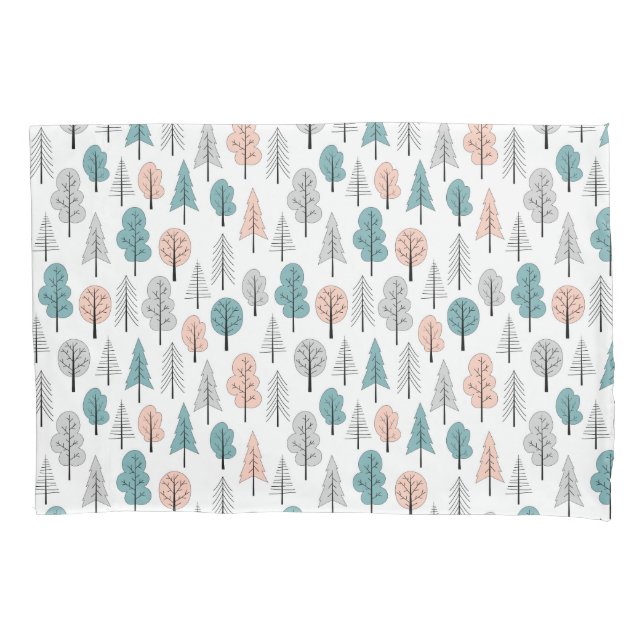 Cute Doodle Forest Pattern Pillow Case (Front-Left)