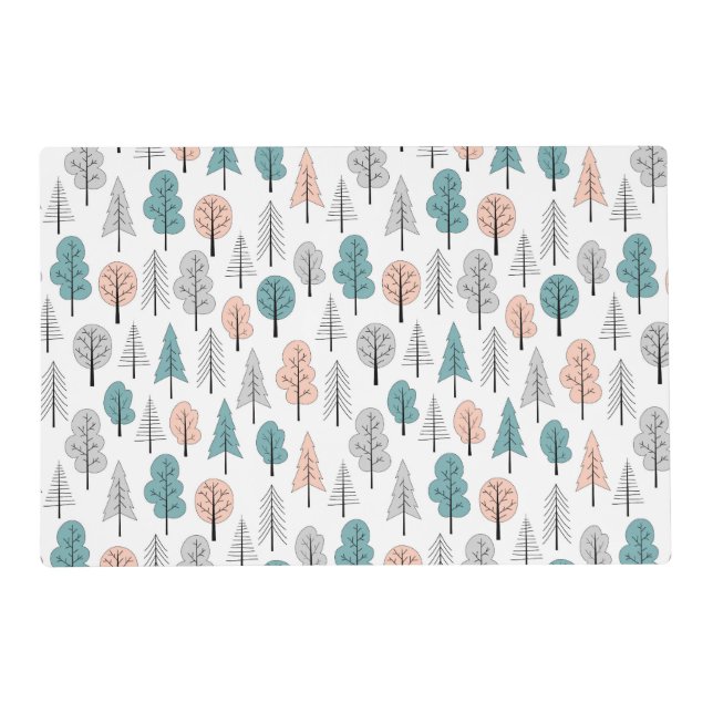 Cute Doodle Forest Pattern Placemat (Front)