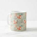 Cute Doodle Fox Forest Woodland Pattern Coffee Mug