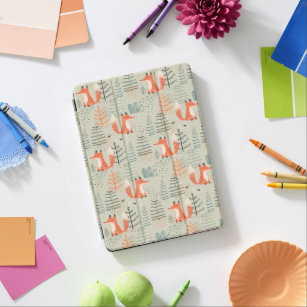 Cute Doodle Fox Forest Woodland Pattern iPad Air Cover