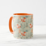 Cute Doodle Fox Forest Woodland Pattern Mug