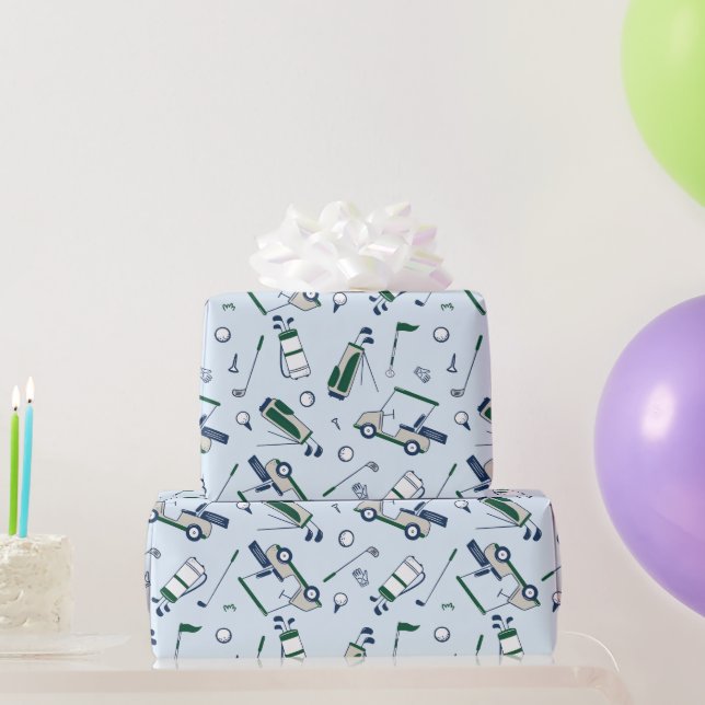 Cute Doodle Golf  Wrapping Paper (Party Gifts)