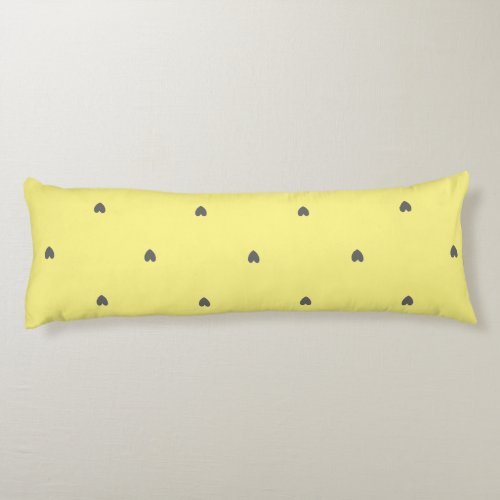 Cute Doodle Grey Heart Pattern Yellow Custom Color Body Pillow