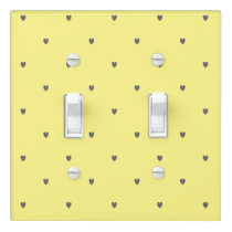 Cute Doodle Grey Heart Pattern Yellow Custom Color Light Switch Cover