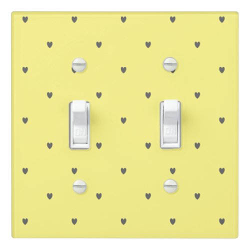 Cute Doodle Grey Heart Pattern Yellow Custom Color Light Switch Cover