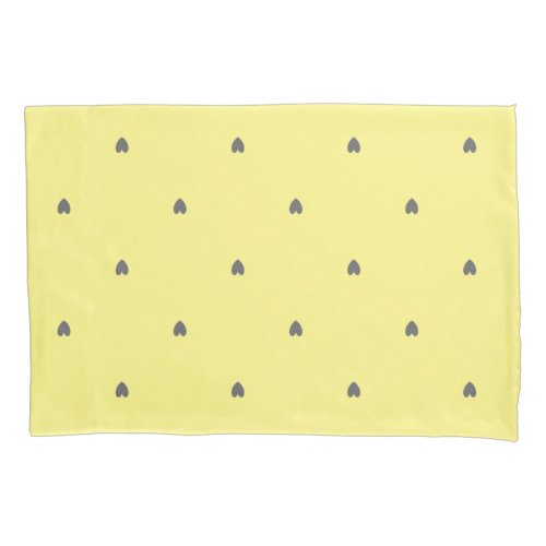 Cute Doodle Grey Heart Pattern Yellow Custom Color Pillow Case