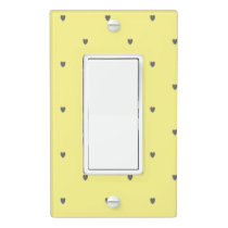 Cute Doodle Grey Heart Pattern Yellow Custom Cool Light Switch Cover