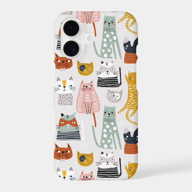 Cute Doodle Hand Drawn Cat Pattern Samsung Galaxy Case (Back)