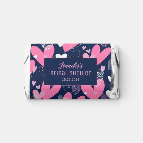 Cute Doodle Heart Pattern Blue Pink Bridal Shower Hershey's Miniatures