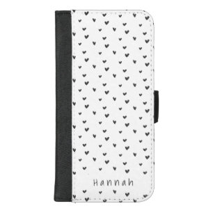 Cute Doodle Heart Pattern iPhone 8/7 Plus Wallet Case
