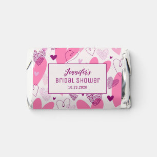 Cute Doodle Heart Pattern Pink Bridal Shower Hershey's Miniatures