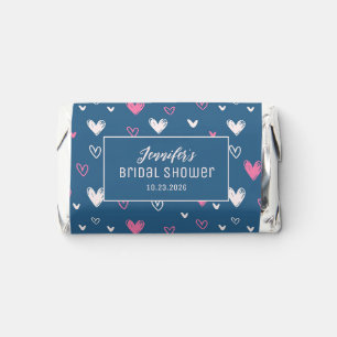 Cute Doodle Heart Pattern Valentine Bridal Shower Hershey's Miniatures