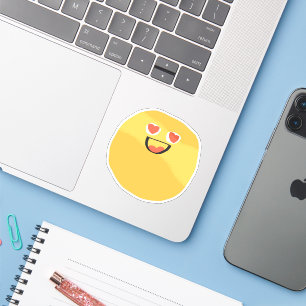  Cute doodle icon smiling facewith heart eyes Sticker