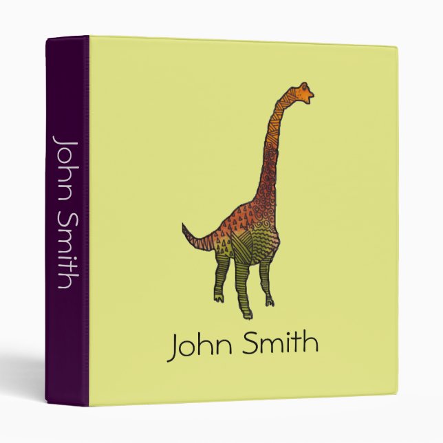 Cute doodle kids dinosaur cartoon student folder (Front/Spine)