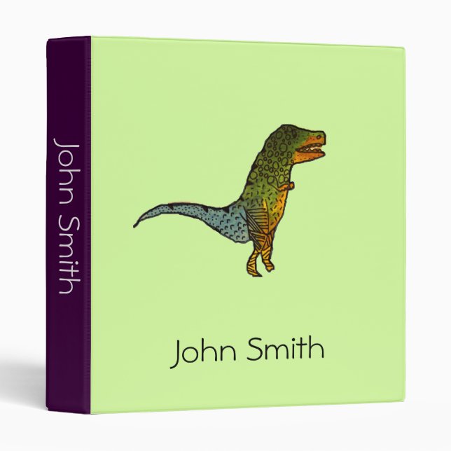 Cute doodle kids dinosaur cartoon student folder (Front/Spine)