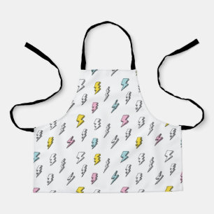 Cute Doodle Lightning Bolt Pattern Apron