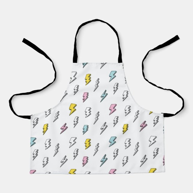 Cute Doodle Lightning Bolt Pattern Apron (Front)
